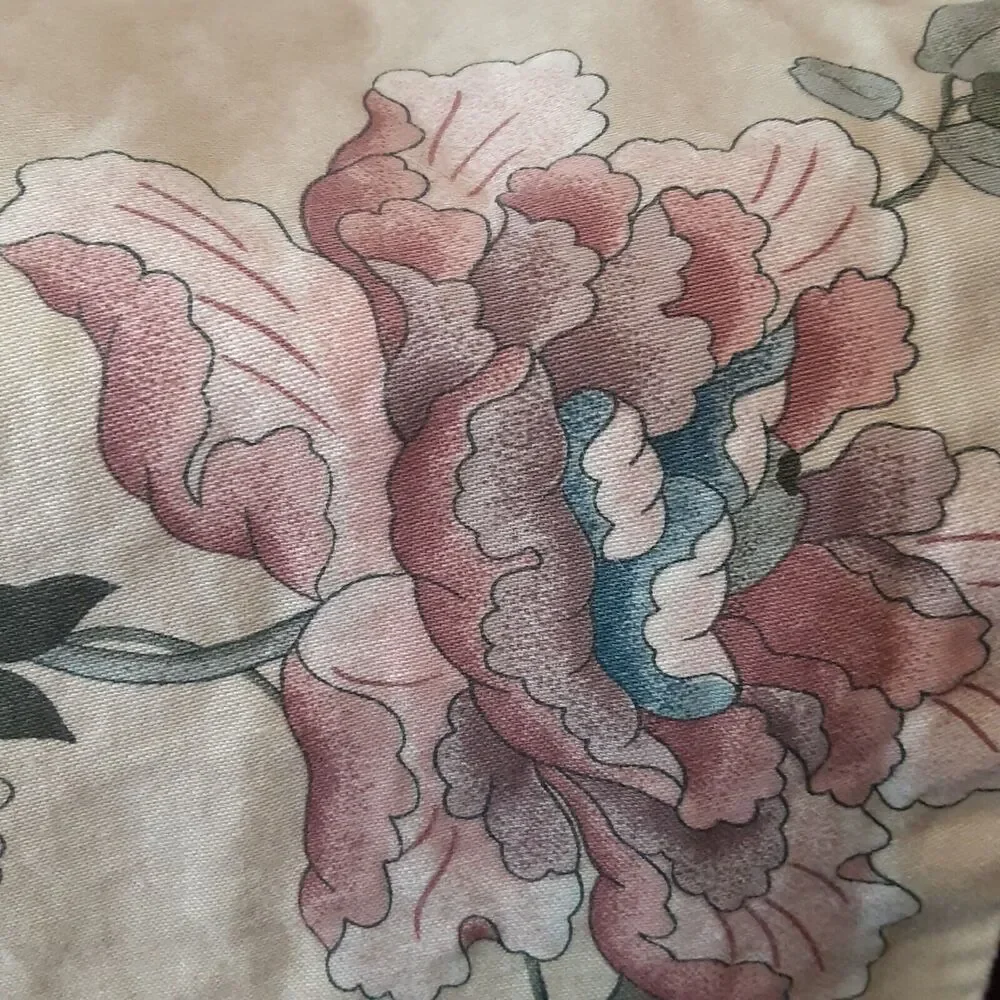 Vintage 1983 Handmade Tablecloth Floral NOTE